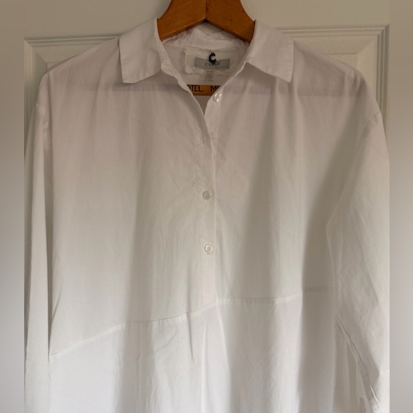 Cupio Roll Sleeve Asymmetrical Hem Tunic Size S in White - Picture 7 of 12